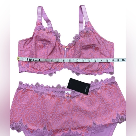 Penningtons, Plus Size Déesse Pink Lace Bra & Panty Set - 42DDD / 2X 🫦 - Picture 2 of 9